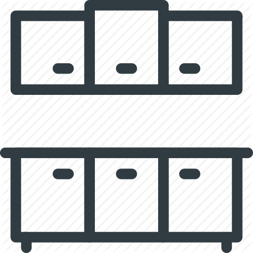 Cabinets, Counter, Furniture, Kitchen Icon