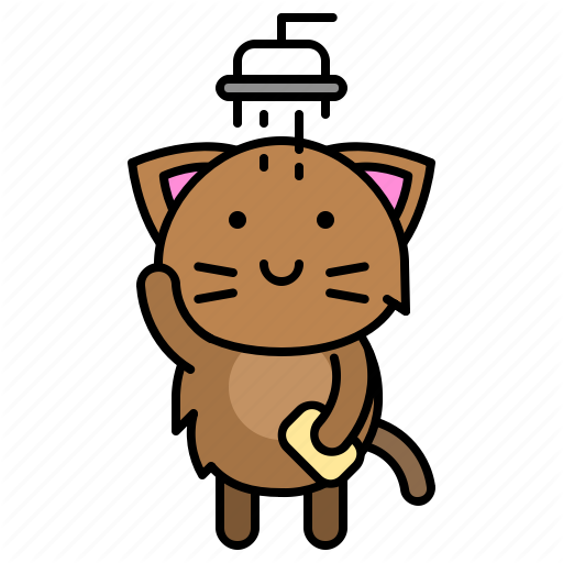 Avatar, Cat, Clean, Kitten, Shower, Take A Bath Icon