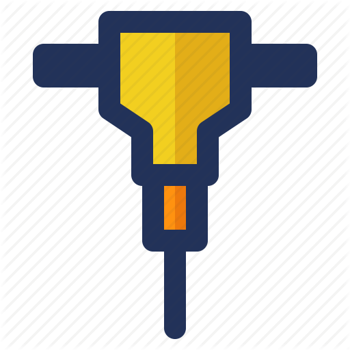 Building, Construction, Crenelation, Jackhammer, Labor Icon
