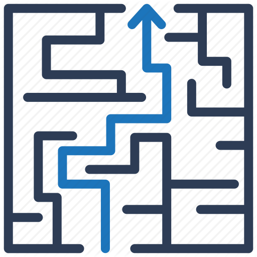 Labyrinth, Maze, Solution Icon