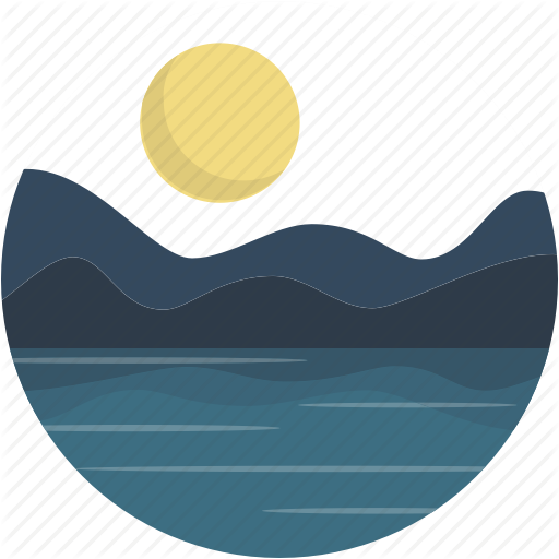 Circle, Lake, Landscape, Night, River, Scenery Icon