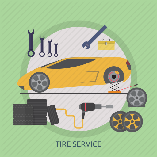 Mechanic, Repair, Safety, Service, Tire, Tire Service, Vehicle Icon