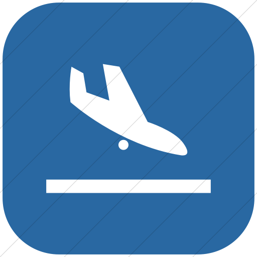 Flat Rounded Square White On Blue Raphael Plane Landing