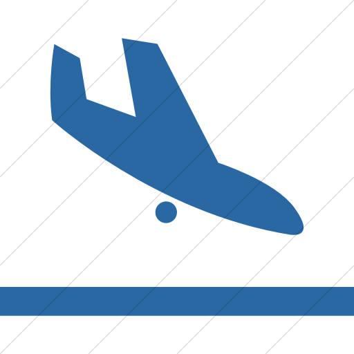 Simple Blue Raphael Plane Landing Icon
