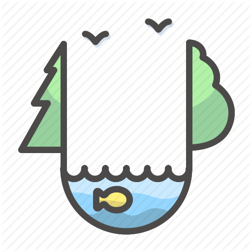Ecosystem, Fish, Lake, Landscape, Nature Icon