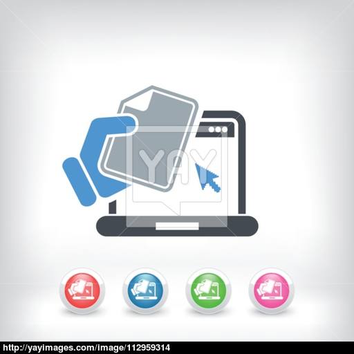 Laptop Document Icon Vector