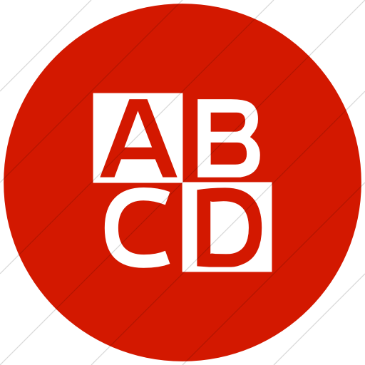 Flat Circle White On Red Classica Latin Capital Letters