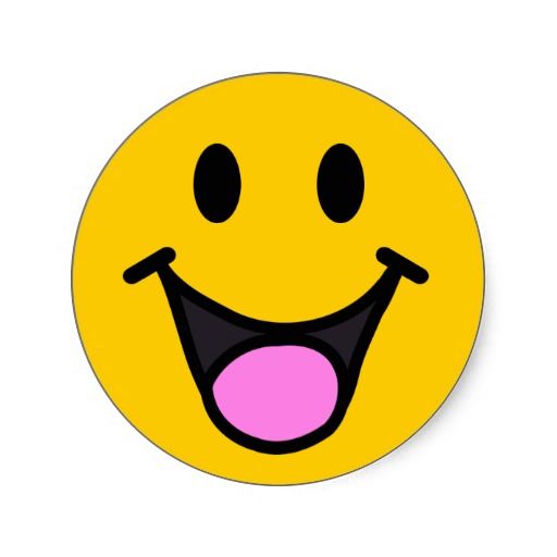 Laughing Face Classic Round Sticker Smiley Faces