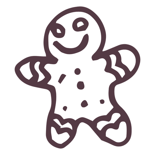 Gingerbread Man Hand Drawn Icon