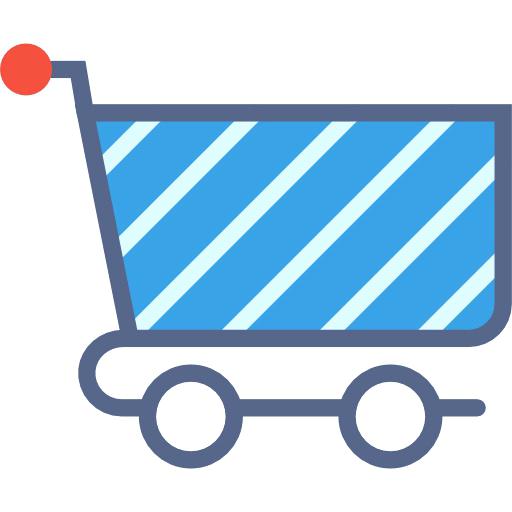 Blue Shopping Cart Shopping Cart Vector Line Icon Isolated