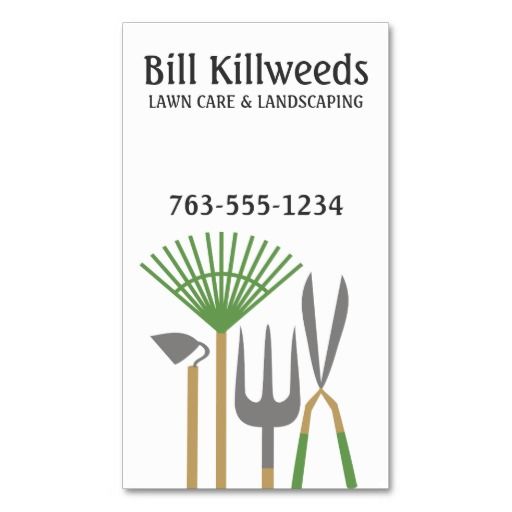 Yard Tools Rake Clippers Lawn Care Landscaping Business Card