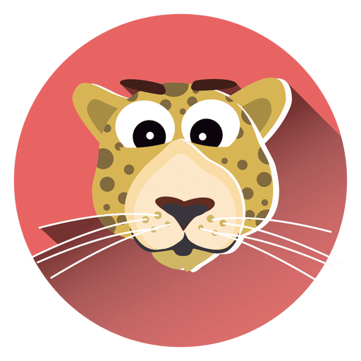 Leopard Cartoon Circle Icon