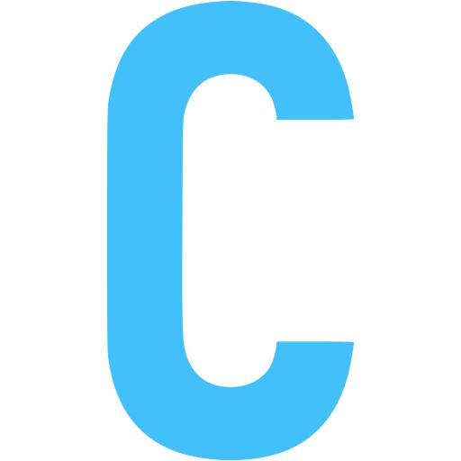 Caribbean Blue Letter C Icon