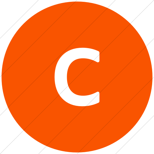 Flat Circle White On Orange Alphanumerics Lowercase