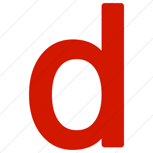Simple Red Alphanumerics Lowercase Letter D Icon