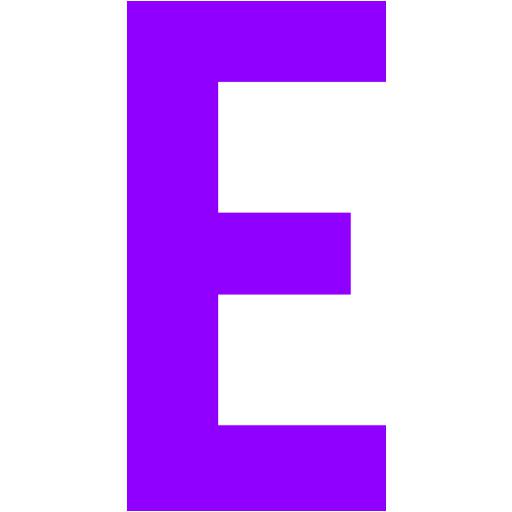 Violet Letter E Icon