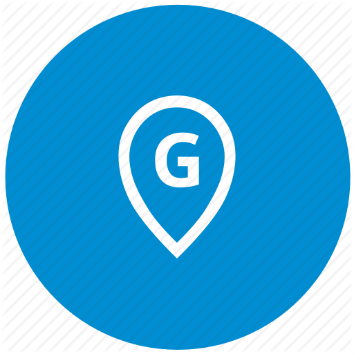 G, Letter, Map, Point, Round Icon