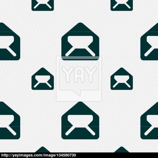Mail, Envelope, Letter Icon Sign Seamless Pattern With Geometric
