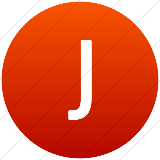 Flat Circle White On Red Gradient Alphanumerics