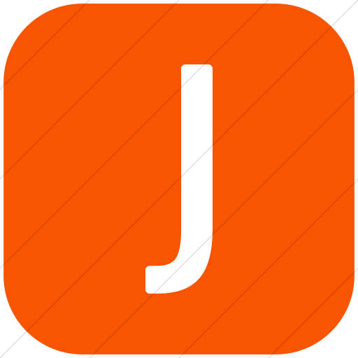 Flat Rounded Square White On Orange Alphanumerics