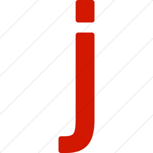 Simple Red Alphanumerics Lowercase Letter J Icon