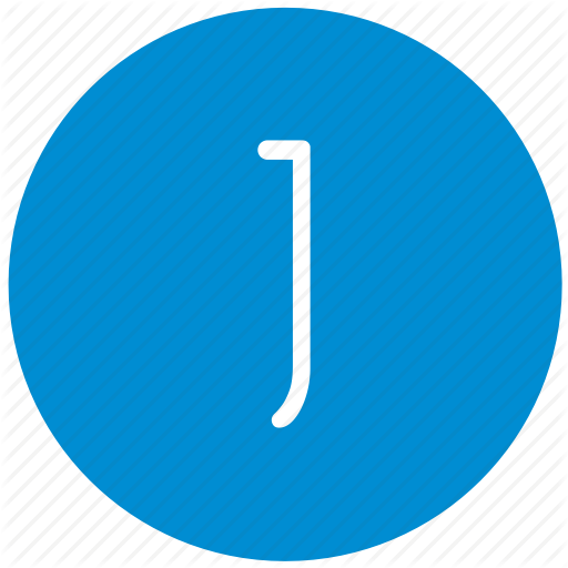 J, Key, Keyboard, Letter, Round Icon