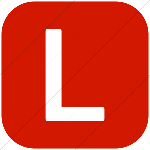 Flat Rounded Square White On Red Alphanumerics