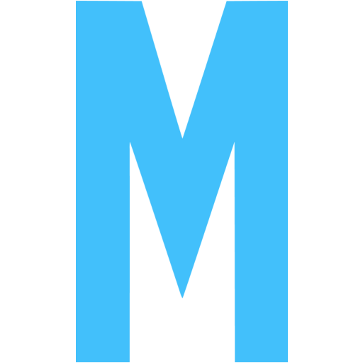 Caribbean Blue Letter M Icon