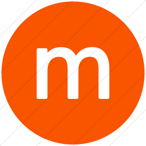 Flat Circle White On Orange Alphanumerics Lowercase