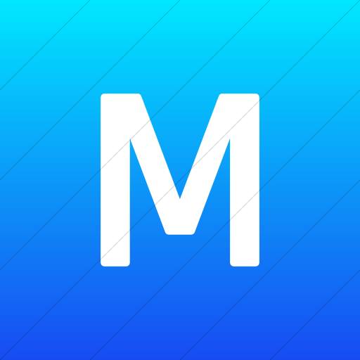 Flat Square White On Ios Blue Gradient Alphanumerics