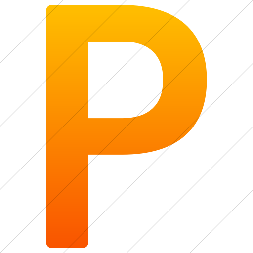 Simple Orange Gradient Alphanumerics Uppercase Letter P