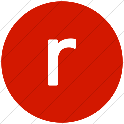 Flat Circle White On Red Alphanumerics Lowercase Letter