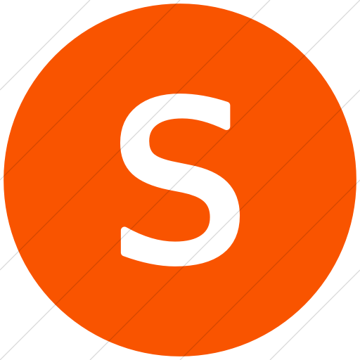 Flat Circle White On Orange Alphanumerics Uppercase