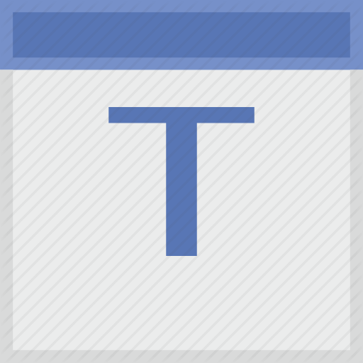 Calendar, Key, Latin, Letter, T Icon