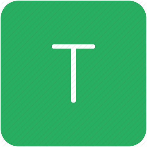Green, Key, Keyboard, Letter, T Icon