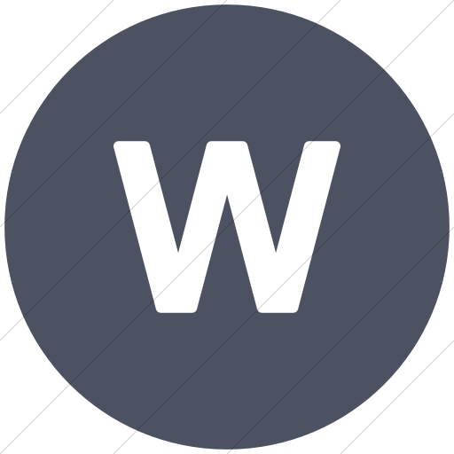 Flat Circle White On Blue Gray Alphanumerics Lowercase