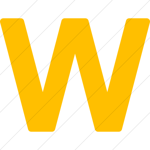 Simple Yellow Alphanumerics Lowercase Letter W Icon