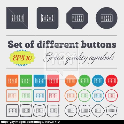Dj Console Mix Handles And Buttons, Level Icons Big Set