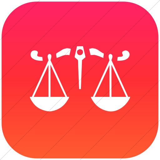 Flat Rounded Square White On Ios Orange Gradient Zodiac