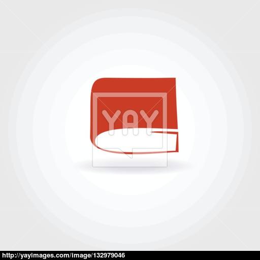 Book Store Or Library Logo Sign Open Red Book Icon Vector
