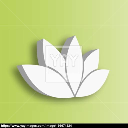 Lotus Flower Icon On Green Gradient Background Wellness, Spa