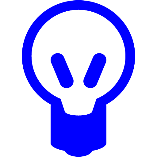 Blue Light Bulb Icon