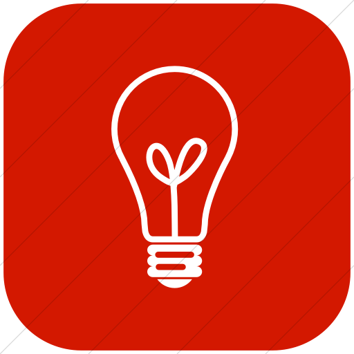 Flat Rounded Square White On Red Classica Transparent