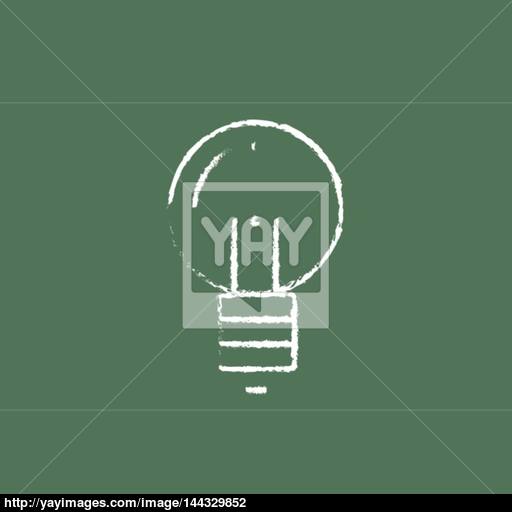 Light Bulb Icon Drawn In Chalk Vector