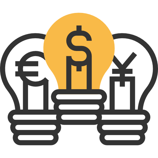 Euro, Light Bulb, Idea Icon