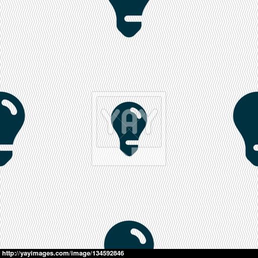 Light Bulb, Idea Icon Sign Seamless Pattern With Geometric