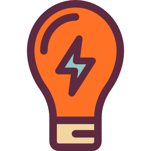 Light Bulbs, Technology, Illumination, Lightning Bolt Icon