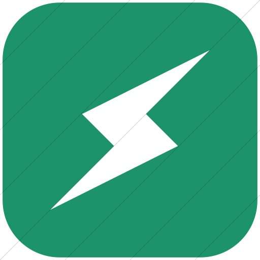 Flat Rounded Square White On Aqua Raphael Lighting Bolt