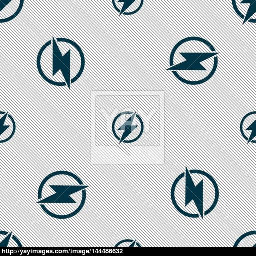 Photo Flash Sign Icon Lightning Symbol Seamless Pattern