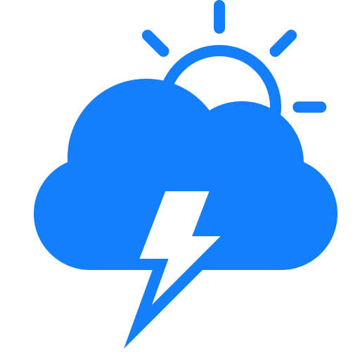 Sun, Cloud, Lightning Icon